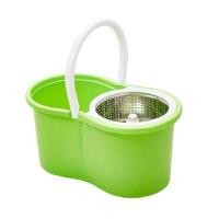 ราคา THAI SUN SPORT ถังปั่นและไม้ถูพื้น SPIN MOP พร้อมตะกร้าปั่นแห้งสเตนเลส สีเขียว (YA12231)