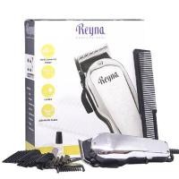 ราคา Reyna ปัตตาเลี่ยนมีสาย ใบมีดกว้าง 4.5 ซม.เซาะร่อง มีครีบปรับระดับ สำหรับช่างตัดผมมืออาชีพ 007 ออกแบบสำหรับร้านตัดผมบาร์เบอร์ ซาลอน หวีรองตัด 4 ขนาด 3,6,10,13 mm. สายไฟใหญ่ยาว 2.5 เมตร – สีเงิน (Y01156