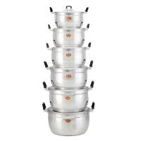 ราคา ชุดหม้อสองหูอะลูมิเนียม จระเข้ ขนาด 16 - 26 ซม. (ชุด 6 (Y028625)