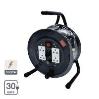 ราคา ล้อเก็บสายไฟเหล็ก 4 ช่อง VCT3x1.5 16 A LUZINO รุ่น TLM-1530 ขนาด 30 ม. สีเทา (Y071781)