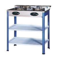 ราคา DYNA HOME เตาแก๊สตั้งพื้นสเตนเลส 2 หัวแก๊ส พร้อมชั้นวาง ขนาด 77 ซม. สีฟ้า (YB02281)