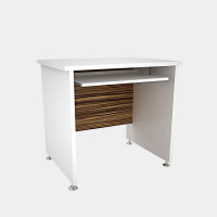 ราคา ICONIC โต๊ะคอมพิวเตอร์ 80 ซม. พร้อมถาดวางคีย์บอร์ด รุ่น SZ-861 สีขาว-ลายไม้ซีบราโน่ (YA09180)