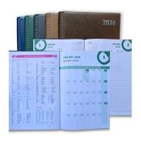 ราคา SILVER PINS สมุดจดไดอารี่ปี 2026/2569 ปกหนัง ขนาด A5 DX603 น้ำตาลอ่อน (208 แผ่น) (YD04855)