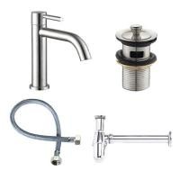 ราคา EIDOSA ชุดก๊อกอ่างล้างหน้า สเตนเลส รุ่น EI 3656118 พร้อมก๊อกน้ำ สะดืออ่าง สายน้ำดี ท่อน้ำทิ้ง (YD05381)