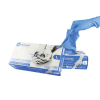 ราคา SRI TRANG ถุงมือยางไนไตร ไม่แป้ง สีฟ้า ไซส์ S กล่องละ 100 ชิ้น (9A04215)