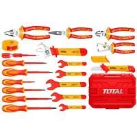 ราคา TOTAL ชุดเครื่องมือช่าง 19 ตัวชุด หุ้มฉนวน กันไฟฟ้า 1000 โวลท์ รุ่น THKITH1901 พร้อมกระเป๋า (YA25746)