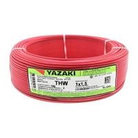 ราคา สายไฟ ยาว 100 เมตร สีแดง yazaki 60227 IEC01THW1x1.5R ชิ้น (YD05204)