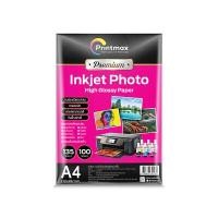 ราคา PRINTMAX กระดาษโฟโต้กลอสซี่ อิงค์เจ็ท A4 120 แกรม แพ็ค 100 แผ่น (YC00370)