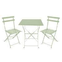 ราคา FONTE ชุดโต๊ะเก้าอี้สนามเหล็ก รุ่น A02893 สีเขียว (ชุด 3 ชิ้น) (YC01962)