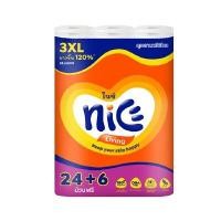 ราคา NICE กระดาษชำระ รุ่น เมก้าโรล แพ็ค 24+6 ม้วน (0099606)