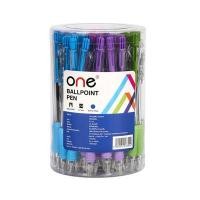 ราคา ONE ปากกาลูกลื่น 0.7 มม. รุ่น B-5805 หมึกสีน้ำเงิน ด้ามคละสี (แพ็ค 50 ด้าม) (1009755)