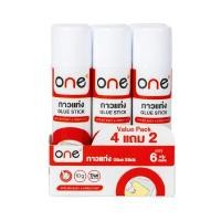 ราคา ONE กาวแท่ง รุ่น GL10P6 สีขาว 10 กรัม (แพ็ค 6 แท่ง) (3001587)