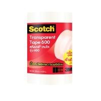ราคา SCOTCH เทปใส 600 แกน 1 นิ้ว ขนาด 3/4 นิ้ว x 25 หลา (แพ็ค 4 แถม 1 ม้วน) (3090261)