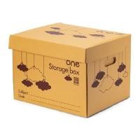 ราคา กล่องเก็บเอกสารพับได้ ฝาในตัวน้ำตาล ลายก้อนเมฆ ONE (6004533)
