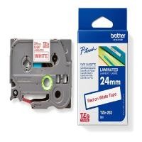 ราคา BROTHER เทปพิมพ์อักษร รุ่น TZ TZE-252 ขนาด 24 มม. อักษรสีแดง พื้นขาว (8000032)