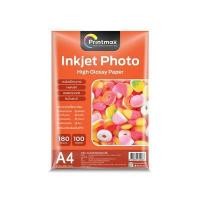 ราคา Printmaxกระดาษโฟโต้กลอสซี่อิงค์เจ็ท A4 180แกรม(100แผ่น) (YB96781)