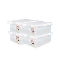 ราคา กล่องพลาสติกเก็บของ ฝาล็อก รุ่น KC0082 ขนาด 14 ลิตร (4 กล่อง) (YC27890)