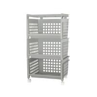 ราคา ชั้นวางของแบบมีล้อ 3 ชั้น DKW HH-1070/3W (สีเทา) (Y095885)