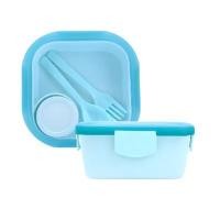 ราคา DOUBLE LOCK กล่องใส่อาหาร 2 ชั้น 490/1080ML สีฟ้า (YC32850)