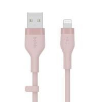 ราคา BELKIN BOOSTCHARGE FLEX SILICONE USB-A TO LIGHTNING CABLE  สีชมพู 1 METER (YB97000)
