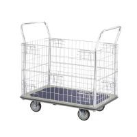 ราคา HB-213J รถเข็นพื้นเหล็กชั้นเดียว มือจับ 2 ข้าง มีคอกล้อ (Y037858)