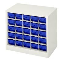 ราคา CB0505N ตู้ใส่กล่องอะไหล่แบบแบ่งช่องได้ - ตู้สีครีม กล่องสีน้ำเงิน (Y079496)