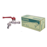 ราคา ก๊อกซันวา SANWA สนามด้ามแดง ขนาด 3/4 (หกหุน) ทองเหลือง 1 กล่อง (YA03340)