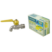 ราคา ก๊อกซันวา SANWA แฟนซีสีเหลือง ขนาด 1/2 (สี่หุน)ทองเหลือง 1 กล่อง (YA03345)