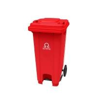 ราคา OCTOPUS ถังขยะติดล้อ ฝาเรียบพร้อมเท้าเหยียบ 240 ลิตร สีแดง รุ่น RB-24MF (YA41221)