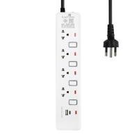 ราคา รางปลั๊กไฟ 4 ช่อง 4 สวิตช์ 1 USB-A 1 USB-C สีขาว - เทา LUZINO EI-104UC 3M. ชิ้น (YD05276)