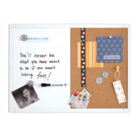 ราคา QUARTET กระดานไวท์บอร์ดแม่เหล็ก + ไม้ก๊อก ขนาด 23x17 นิ้ว (YA45262)