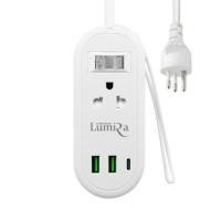 ราคา รางปลั๊กไฟ 2 ช่อง 1 สวิตช์ 2 Type-A 1 Type-C สีขาว ลูมิร่า LS-024/2U ชิ้น (YD05274)