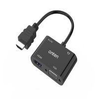 ราคา ONTEN อะแดปเตอร์แปลงสัญญาณ HDMI to HDMI + VGA รุ่น OTN5165HV สีดำ (4096424)
