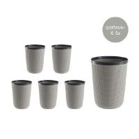 ราคา DKW ชุดถังขยะกลม รุ่น SAAN 9 ลิตร สีเทา (6 ใบ) (Y003390)