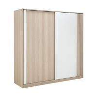 ราคา INDEX LIVING MALL ตู้เสื้อผ้าบานสไลด์ รุ่นวาร่า ขนาด 200 ซม. - สีเลอบาน่า โอ๊ค/ขาว (YA26766)