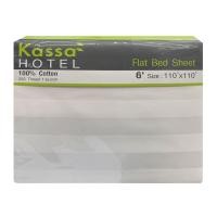 ราคา ผ้าปูที่นอนลายริ้ว KASSA HOTEL รุ่น 250T ขนาด 6 ฟุต สีข (Y022884)