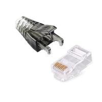 ราคา หัวต่อสาย LAN หัวแลนมาตรฐาน CAT6 RJ45 พร้อมบูทล็อกสายแลน สีดำใส รุ่น LINK-US-1002A-BLACK (YA35827)