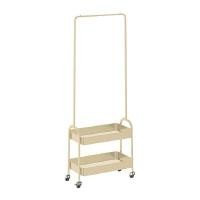 ราคา KASSA HOME ราวแขวนผ้าพร้อมชั้นวาง 2 ชั้น แบบมีล้อ สีครีม (YB25156)
