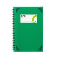 ราคา ONE สมุดบันทึกมุมมันสันห่วง 5/100 ขนาด 70 แกรม 100 แผ่น สีเขียว (5007123)