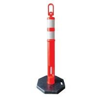 ราคา เสาแบ่งเลนส์ฐานยางดำ ทรงกระบอกมีห่วง A-Traff สีส้ม 115ซม (YA09548)