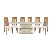 ราคา INDEX LIVING MALL ชุดโต๊ะอาหาร รุ่นโซเรลล่า+เททัม (โต๊ะ 1+เก้าอี้ 6) - สีขาว/ครีม (YA24842)