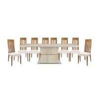 ราคา INDEX LIVING MALL ชุดโต๊ะอาหาร 8 ที่นั่ง รุ่นโซเรลล่า+เททัม - สีขาว/ครีม (YA24839)