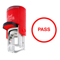 ราคา SANDKING ตรายางหมึกในตัว ข้อความ PASS วงกลม R19 MM สีแดง (YC06868)