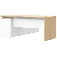 ราคา โต๊ะทำงาน L-shape เฟอร์ราเดค EX1818R ดาร์กโอ๊ค-ขาว (A014075)