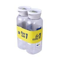 ราคา KASSA HOME ขวดน้ำพลาสติกทรงเหลี่ยม 1,400 มล. รุ่น JCP-5215 สีเทา (แพ็ก 2 ใบ) (YC07635)