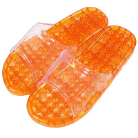 ราคา รองเท้ากันลื่นใส่ในห้องน้ำ มีปุ่มนวดเท้า สีส้มใส ไซส์ M เบอร์ 37-38 (YA67798)