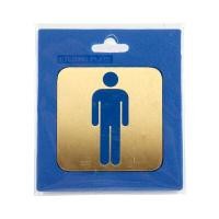 ราคา S&amp;T ป้ายโลหะกัดลายห้องน้ำชาย รุ่น 413 สีทองเหลือง ขนาด 8x8 ซม. (YC11629)