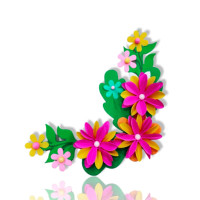 ราคา ดอกไม้จัดบอร์ดไซส์เล็ก ดอกไม้ตกแต่งมุมบอร์ด#E1(NCT) (YA22891)