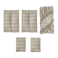 ราคา KASSA HOME ชุดผ้าปูที่นอน STRIPES EMBOSSED รุ่น EMB-6BE สีเบจ 6 ฟุต (ชุด 5 ชิ้น) (YD07057)