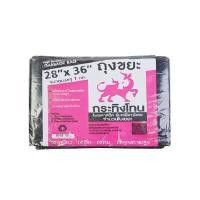 ราคา กระทิงโทน ถุงขยะดำ รุ่นหนา เหนียว ขนาด 28*36 นิ้ว (14-15 ใบ/กก.) (0098756)
